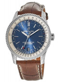  Shop Authentic Breitling Navitimer Automatic 38mm Blue Dial Brown Leather Strap Mens Watch - A17325211C1P2 - Luxxuri