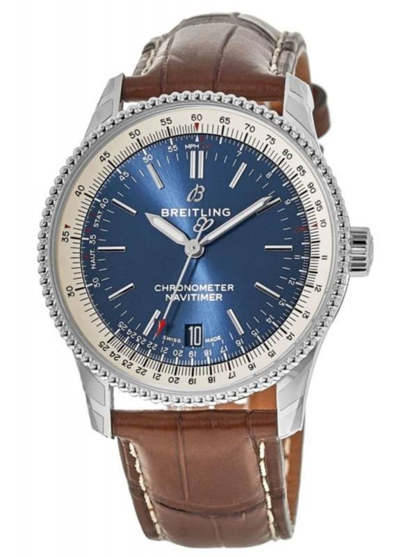  Shop Authentic Breitling Navitimer Automatic 38mm Blue Dial Brown Leather Strap Mens Watch - A17325211C1P2 - Luxxuri