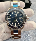  Shop Authentic Tag Heuer Aquaracer Calibre 5 Blue Dial Silver Steel Strap Watch for Men - WAY201B.BA0927 - Luxxuri