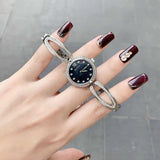  Shop Authentic Bulova Crystal Black Mother of Pearl Dial Silver Steel Strap Watch for Women - 96L224 - Luxxuri