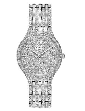  Shop Authentic Bulova Crystal Collection Silver Dial Silver Steel Strap Watch for Women - 96L243 - Luxxuri