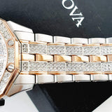  Shop Authentic Bulova Octova Crystal Silver Dial Two Tone Steel Strap Watch for Men - 98C133 - Luxxuri