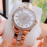  Shop Authentic Bulova Crystal Collection Silver Dial Rose Gold Steel Strap Watch for Women - 98L229 - Luxxuri