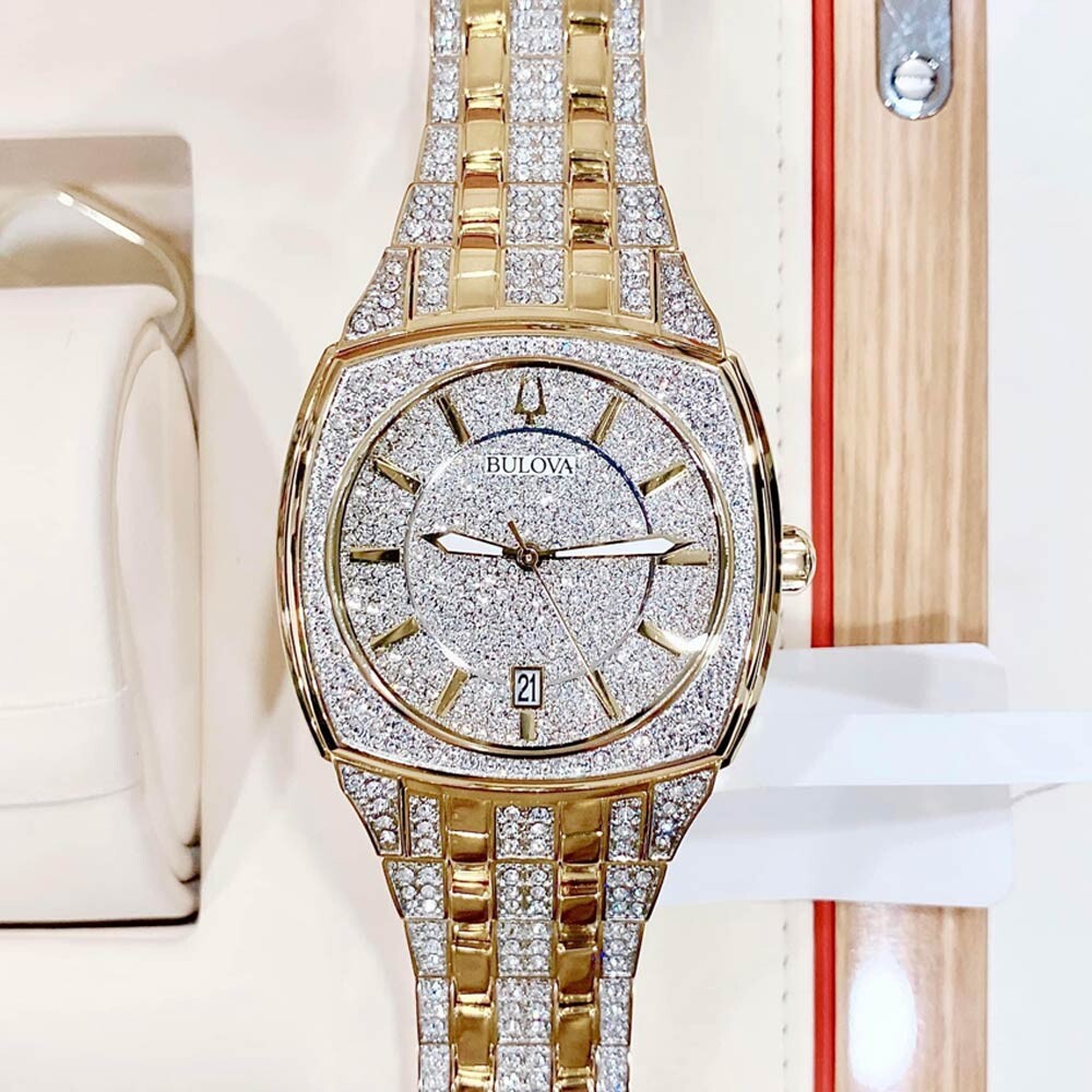  Shop Authentic Bulova Phantom Crystal Silver Dial Two Tone Steel Strap Watch for Men - 98B323 - Luxxuri