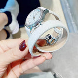  Shop Authentic Burberry Utilitarian White Dial White Leather Strap Watch for Women - BU7846 - Luxxuri