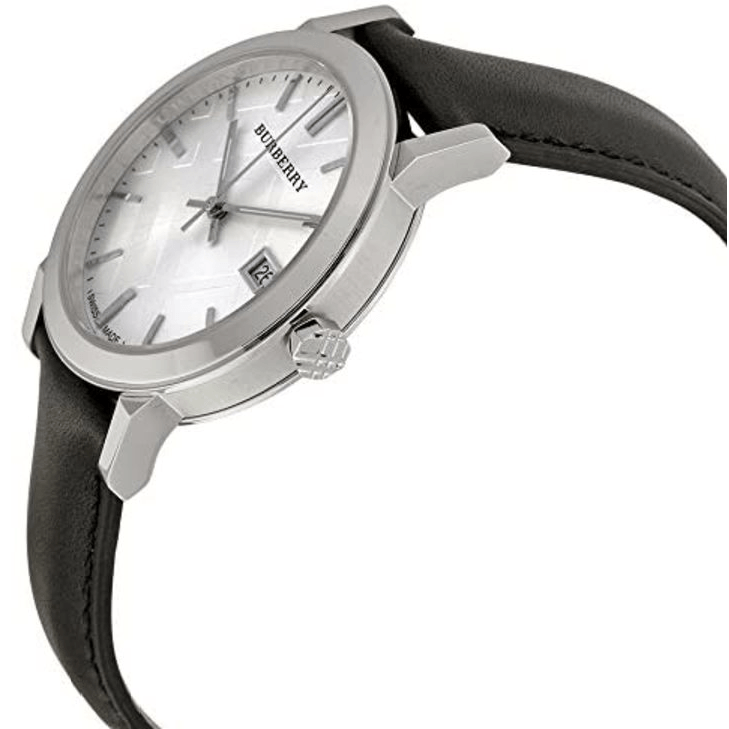  Shop Authentic Burberry The City White Dial Black Leather Strap Watch for Men - BU9008 - Luxxuri