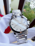  Shop Authentic Burberry The City Silver Dial Silver Steel Strap Watch for Men - BU9037 - Luxxuri