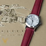  Shop Authentic Burberry The City Silver Dial Red Strap Watch for Women - BU9232 - Luxxuri