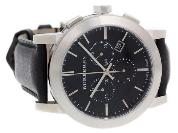  Shop Authentic Burberry The City Grey Dial Black Leather Strap Watch for Men - BU9362 - Luxxuri