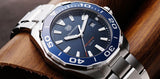  Shop Authentic Tag Heuer Aquaracer Blue Dial Silver Steel Strap Watch for Men - WAY101C.BA0746 - Luxxuri