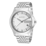  Shop Authentic Gucci G Timeless Silver Dial Silver Steel Strap Watch For Men - YA126401 - Luxxuri
