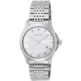  Shop Authentic Gucci G Timeless Silver Dial Silver Steel Strap Watch For Men - YA126401 - Luxxuri