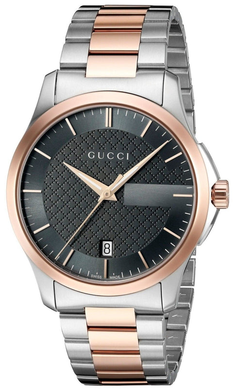  Shop Authentic Gucci G Timeless Grey Dial Two Tone Steel Strap Watch For Men - YA126446 - Luxxuri