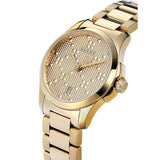  Shop Authentic Gucci G Timeless Gold Dial Gold Steel Strap Watch For Women - YA126553 - Luxxuri