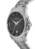 Shop Authentic Gucci G Timeless Diamonds Black Dial Silver Steel Strap Watch For Men - YA126456 - Luxxuri