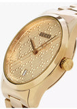  Shop Authentic Gucci G Timeless Gold Dial Gold Steel Strap Watch For Women - YA126553 - Luxxuri