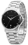  Shop Authentic Gucci G Timeless Diamonds Black Dial Silver Steel Strap Watch For Men - YA126456 - Luxxuri