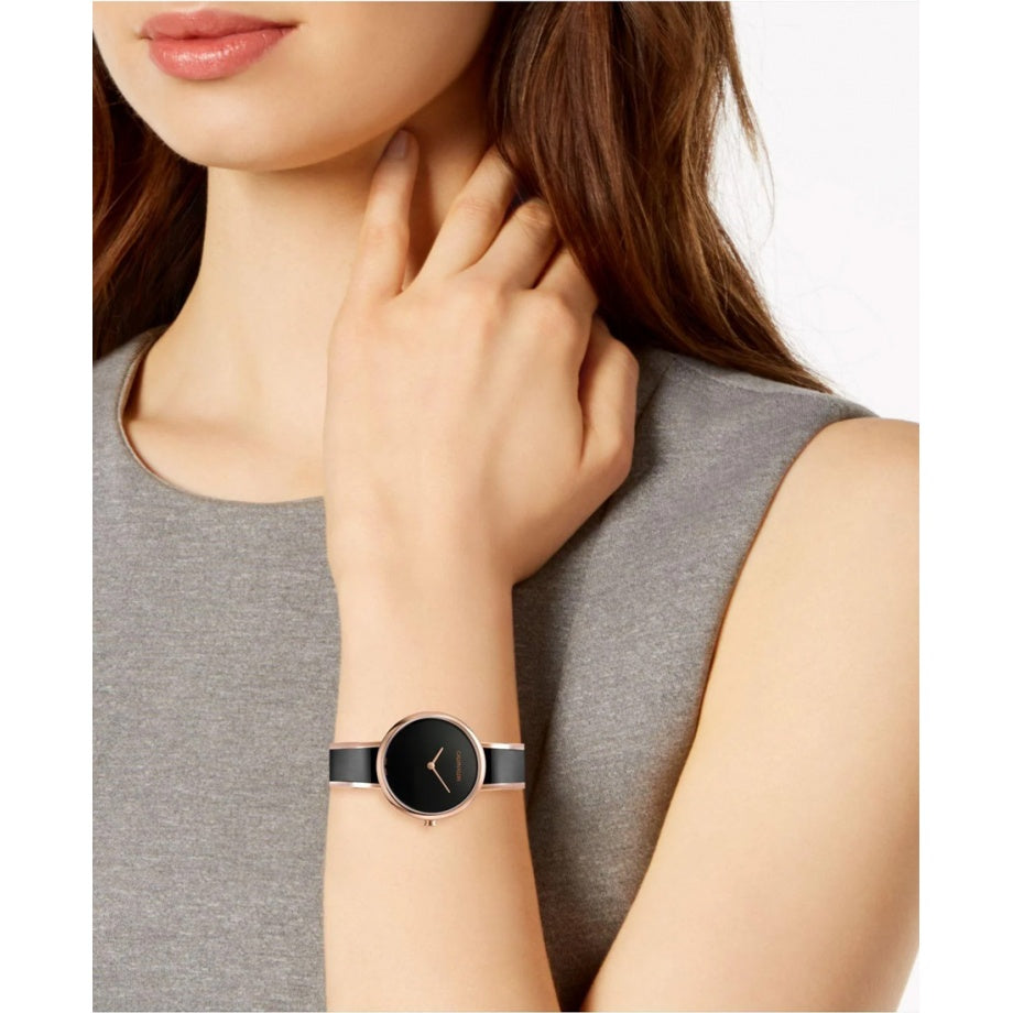  Shop Authentic Calvin Klein Seduce Black Dial Two Tone Steel Strap Watch for Women - K4E2N611 - Luxxuri