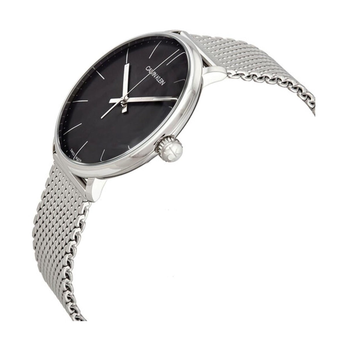  Shop Authentic Calvin Klein High Noon Black Dial Silver Mesh Bracelet Watch for Men - K8M21121 - Luxxuri