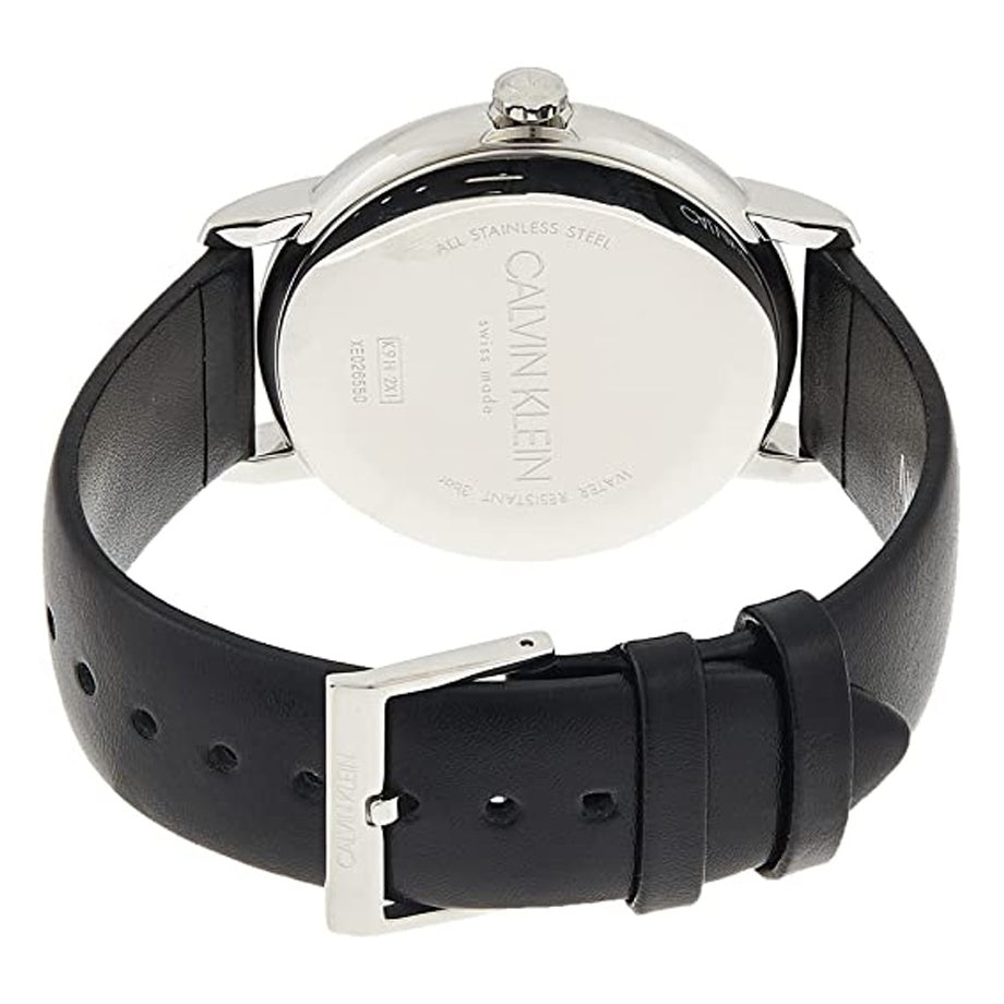  Shop Authentic Calvin Klein Even Black Dial Black Leather Strap Watch for Women - K7B211C1 - Luxxuri