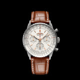  Shop Authentic Breitling Navitimer B01 Chronograph 41 White Dial Brown Leather Strap Watch for Men - AB0139211G1P1 - Luxxuri