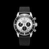  Shop Authentic Breitling Superocean Heritage B01 Chronograph 44 Silver Dial Black Mesh Bracelet Watch for Men - AB0162121G1S1 - Luxxuri
