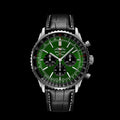 Breitling Navitimer B01 Chronograph 46 Green Dial Black Leather Strap Watch for Men - AB0137241L1P1