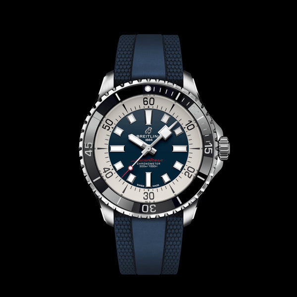  Shop Authentic Breitling Superocean Automatic 44 Blue Dial Blue Rubber Strap Watch for Men - A17376211C1S1 - Luxxuri