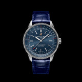  Shop Authentic Breitling Navitimer Automatic 35 Blue Dial Blue Leather Strap Watch for Men - A17395161C1P1 - Luxxuri