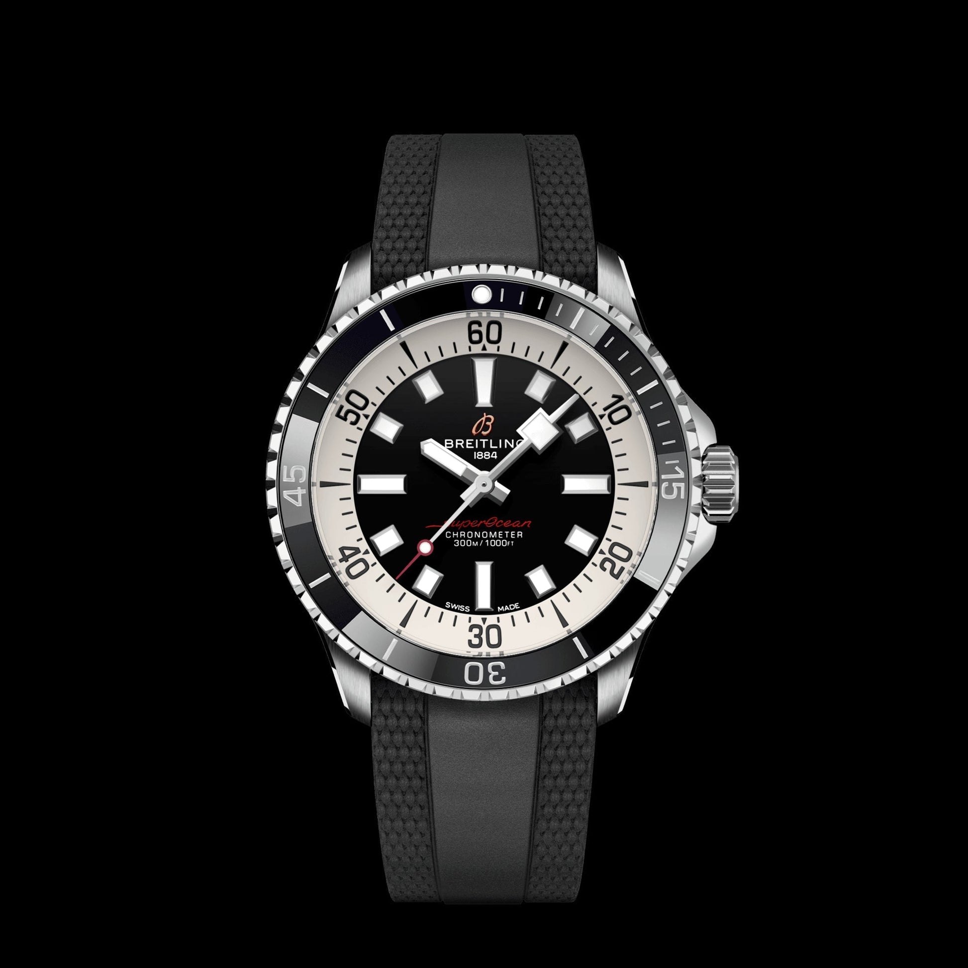  Shop Authentic Breitling Superocean Automatic 42 Black Dial Black Rubber Strap Watch for Men - A17375211B1S1 - Luxxuri