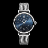  Shop Authentic IWC Portofino Automatic Blue Dial Silver Mesh Bracelet Watch for Women - IW357404 - Luxxuri