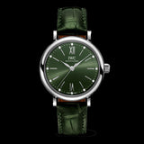  Shop Authentic IWC Portofino Automatic Green Dial Green Leather Strap Watch for Women - IW357405 - Luxxuri