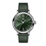  Shop Authentic IWC Portofino Automatic Automatic Green Dial Green Leather Strap Watch for Women - IW357412 - Luxxuri