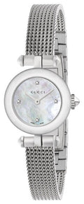 Shop Authentic Gucci Diamantissima Diamonds Mother of Pearl Dial Silver Mesh Bracelet Watch for Women - YA141512 - Luxxuri