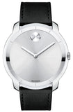  Shop Authentic Movado Bold Silver Dial Black Leather Strap Watch For Men - 3600468 - Luxxuri