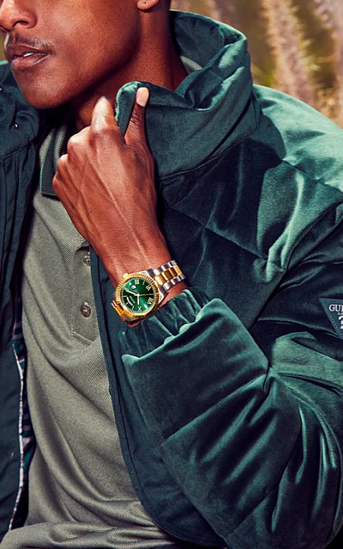  Shop Authentic Guess Connoisseur Green Dial Two Tone Steel Strap Watch for Men - GW0265G8 - Luxxuri