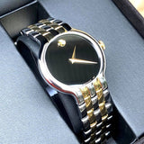 Shop Authentic Movado Veturi Quartz Black Dial Two Tone Steel Strap Watch for Men - 0606932 - Luxxuri