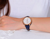  Shop Authentic Fossil Original Boyfriend Chronograph White Dial Navy Blue Leather Strap Watch for Women - ES3838 - Luxxuri