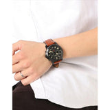  Shop Authentic Fossil Grant Chronograph Black Dial Brown Leather Strap Watch for Men - FS5241 - Luxxuri
