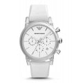  Shop Authentic Emporio Armani Classic Chronograph White Dial White Rubber Strap Watch For Men - AR1054 - Luxxuri