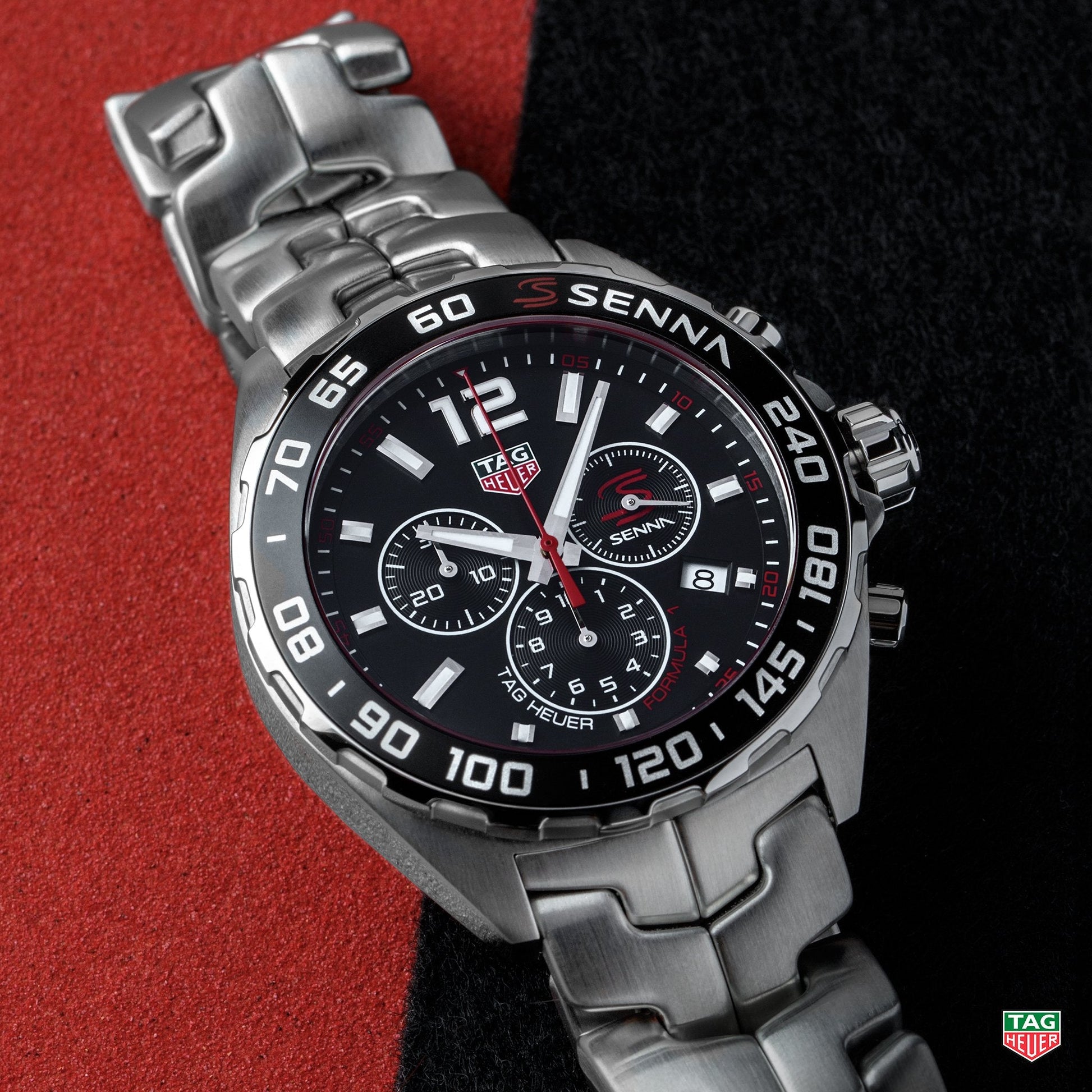  Shop Authentic Tag Heuer Senna Chronograph Special Edition Black Dial Silver Steel Strap Watch for Men - CAZ1015.BA0883 - Luxxuri