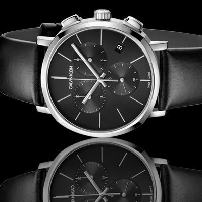  Shop Authentic Calvin Klein Posh Black Dial Black Leather Strap Watch for Men - K8Q371C1 - Luxxuri