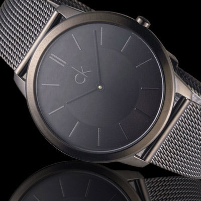 Shop Authentic Calvin Klein Minimal Black Dial Black Mesh Bracelet Watch for Men - K3M214B1 - Luxxuri