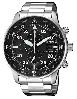  Shop Authentic Citizen Eco Drive Chronograph Black Dial Silver Steel Strap Watch For Men - CA0690-88E - Luxxuri