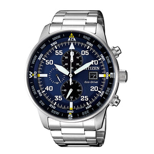  Shop Authentic Citizen Eco Drive Chronograph Blue Dial Silver Stainless Steel Watch For Men - CA0690-88L - Luxxuri