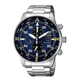  Shop Authentic Citizen Eco Drive Chronograph Blue Dial Silver Stainless Steel Watch For Men - CA0690-88L - Luxxuri