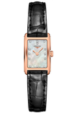  Shop Authentic Longines Dolcevita Diamonds Mother of Pearl White Dial Black Leather Strap Watch for Women - L5.258.8.87.0 - Luxxuri