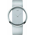  Shop Authentic Calvin Klein Glam Transparent Dial White Leather Strap Watch for Women - K9423101 - Luxxuri