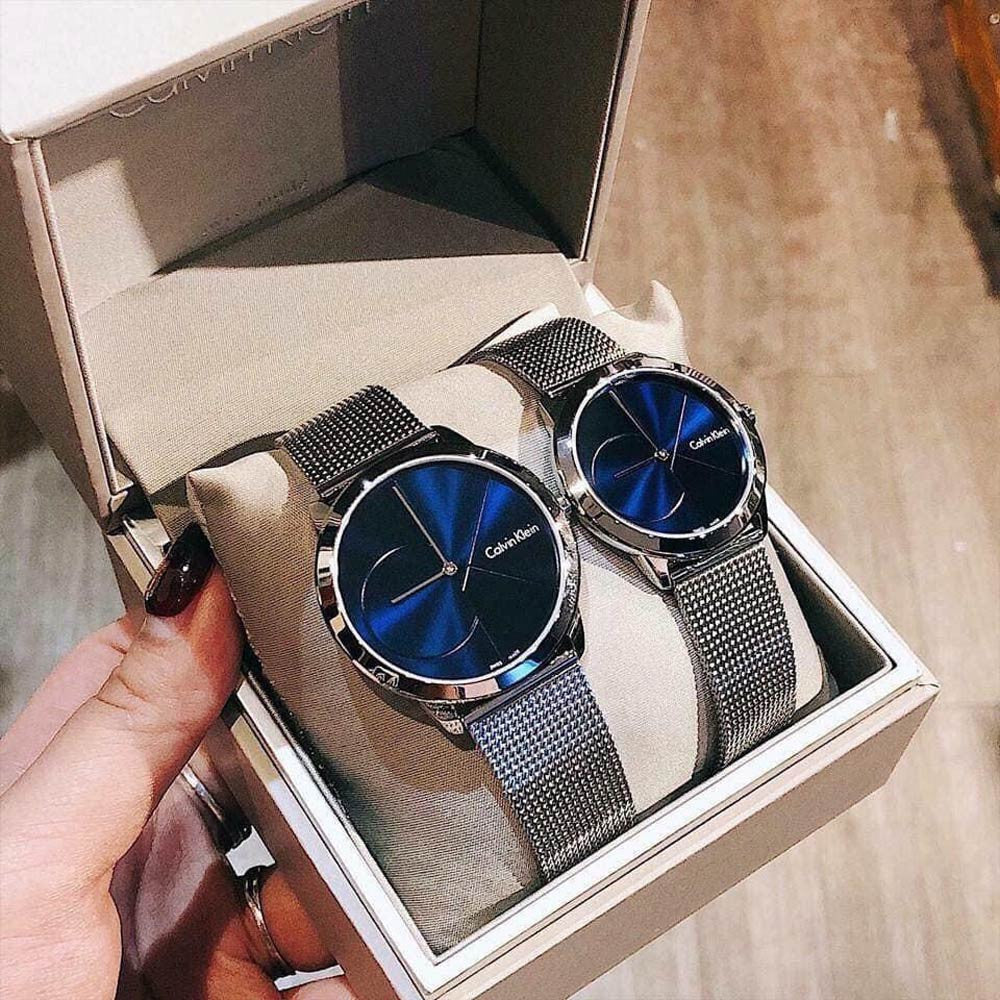  Shop Authentic Calvin Klein Minimal Blue Dial Silver Mesh Bracelet Watch for Women - K3M2212N - Luxxuri