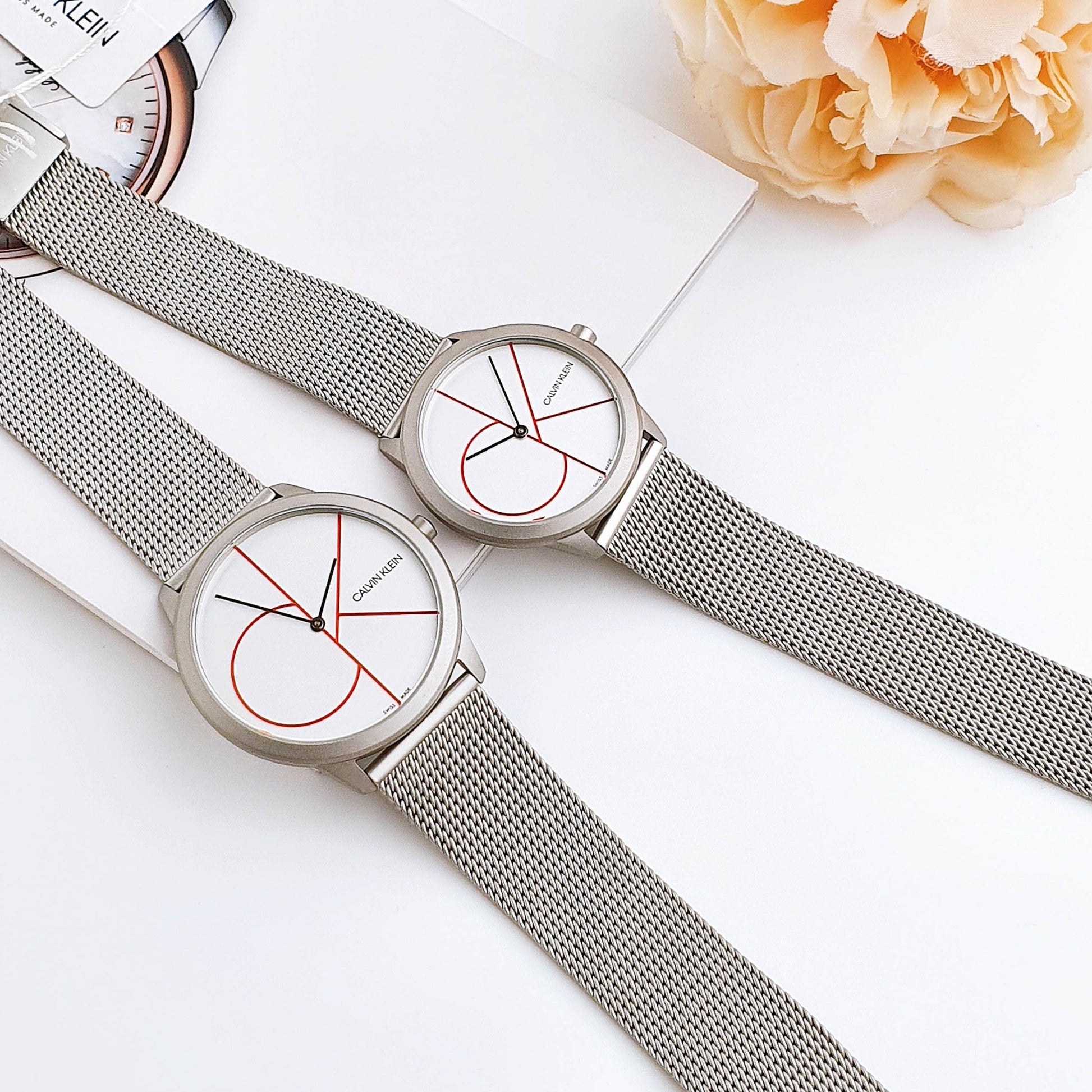  Shop Authentic Calvin Klein Minimal White Dial Silver Mesh Bracelet Watch for Men - K3M51152 - Luxxuri